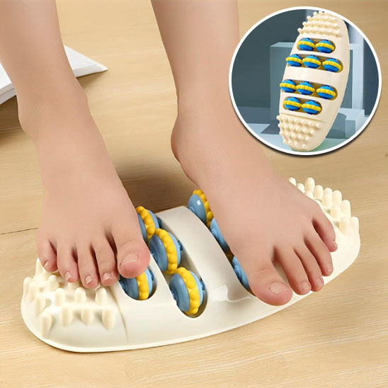 Le rouleau de massage pour pied, dispose de billes multidirectionnelles au centre et des picots d'acupression sur les extrémités ou vous pouvez déposer vos pieds pour les masser.