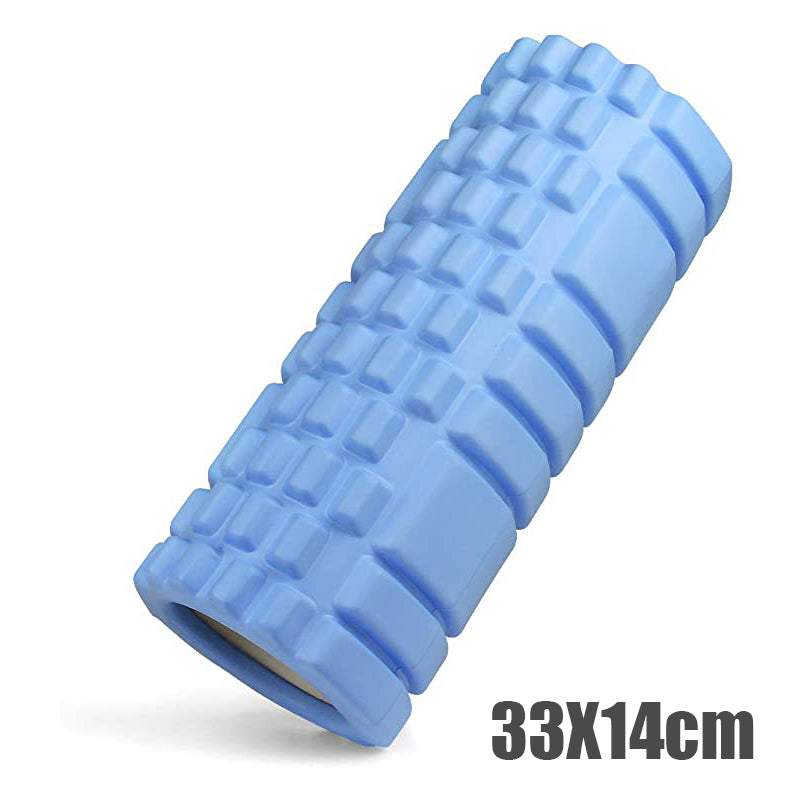 Le rouleau massage rigide , est disponible dans la couleur bleue dans les dimensions de 33 cm par 14 cm de largeur.
