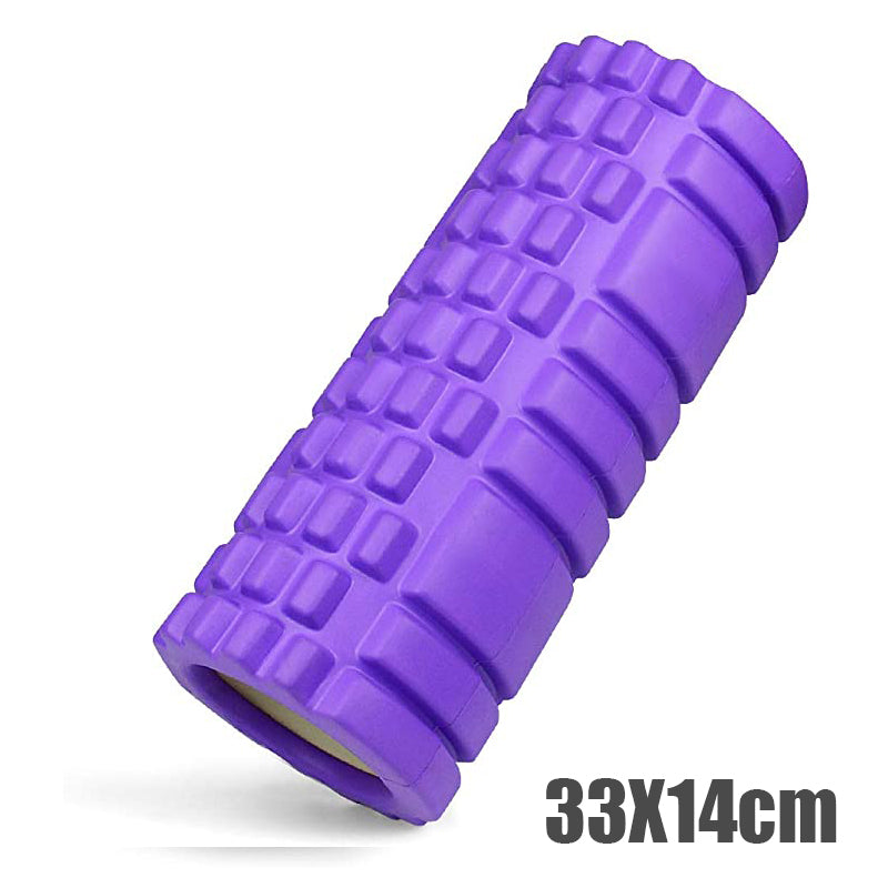 Le rouleau massage rigide, est disponible dans la couleur violette dans les dimensions de 33 cm par 14 cm de largeur.