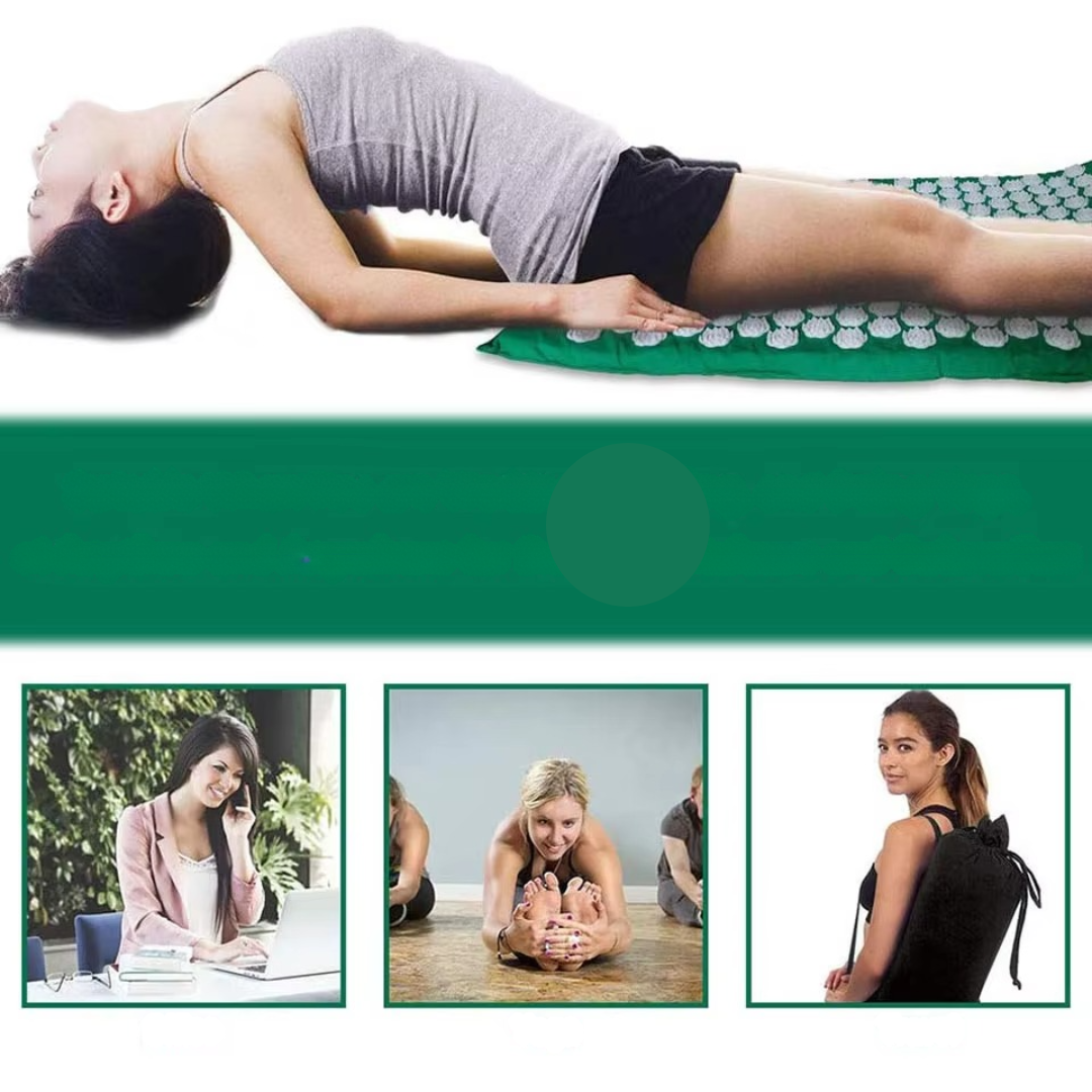Le tapis d'acupression - Fleur de lotus se transporte au bureau, au yoga et en voyage.