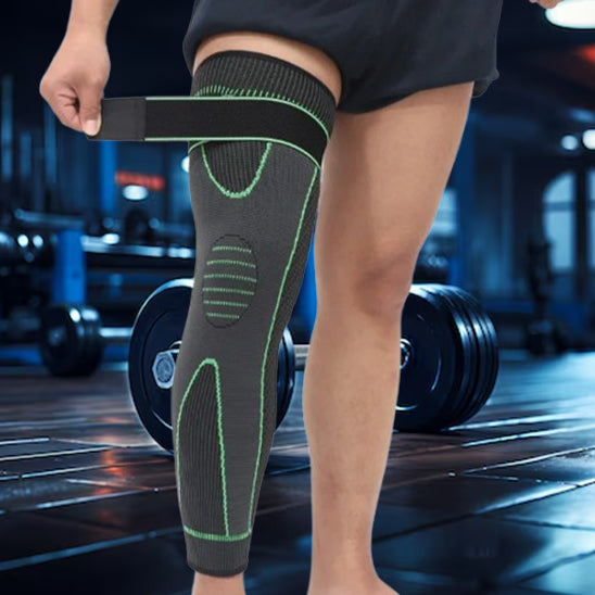 Notre genouillère sport FitAthlete est conçu avec des sangles pour offrir un ajustement idéal à votre morphologie ne plus d'un support parfait pour les séances de musculation quand qu'on lève des poids lourds.