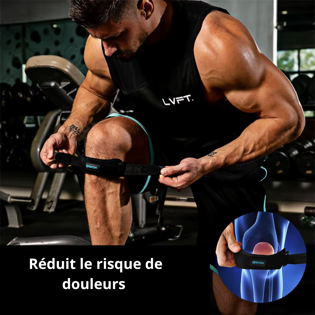 La genouillère pour rotule FitPower, exerce une pression précise sur la rotule pour un meilleur maintien et ainsi diminuer les impacte qui causeraient des douleurs supplémentaires.