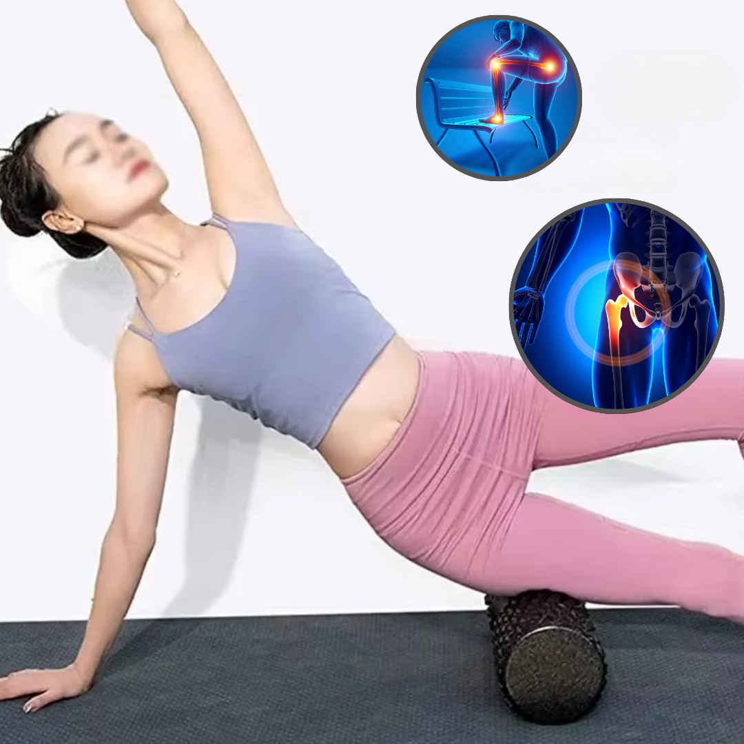 Le rouleau de massage - diamant permet de diminuer les douleurs des hanches et des jambes. 