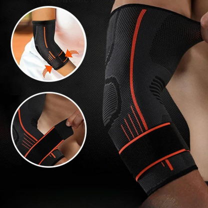 Notre manchon de compression Fitelbow est conçu pour est élastique pour offrir une meilleure liberté de mouvement, mais aussi offre un soutien supplémentaire grâce aux sangles qui assure un meilleur soutien des articulations. 