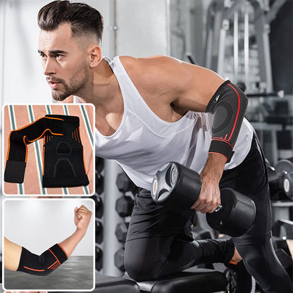 Notre manchon de compression Fitelbow offre un ajustement parfait du coude lors des séances de musculation. Il s'enfile facilement grâce à son tissu élastique.  