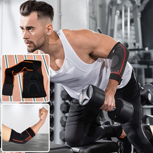 Notre manchon de compression Fitelbow offre un ajustement parfait du coude lors des séances de musculation. Il s'enfile facilement grâce à son tissu élastique.  