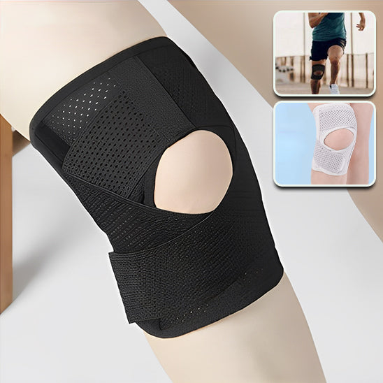La genouillère pour rotule FitStrap, diminue le risque de douleurs lors des activités qui sollicitent beaucoup les genoux comme la course à pied. 