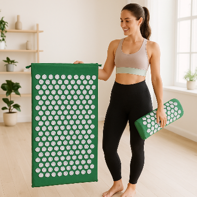 vue complète du tapis de fleurs de  lotus - Acupression Lotus soft avec coussin et sac de transport récupération relaxation bien-être